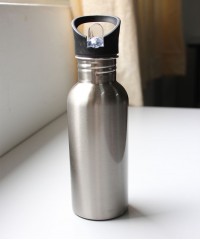 Silver Flask With Straw
